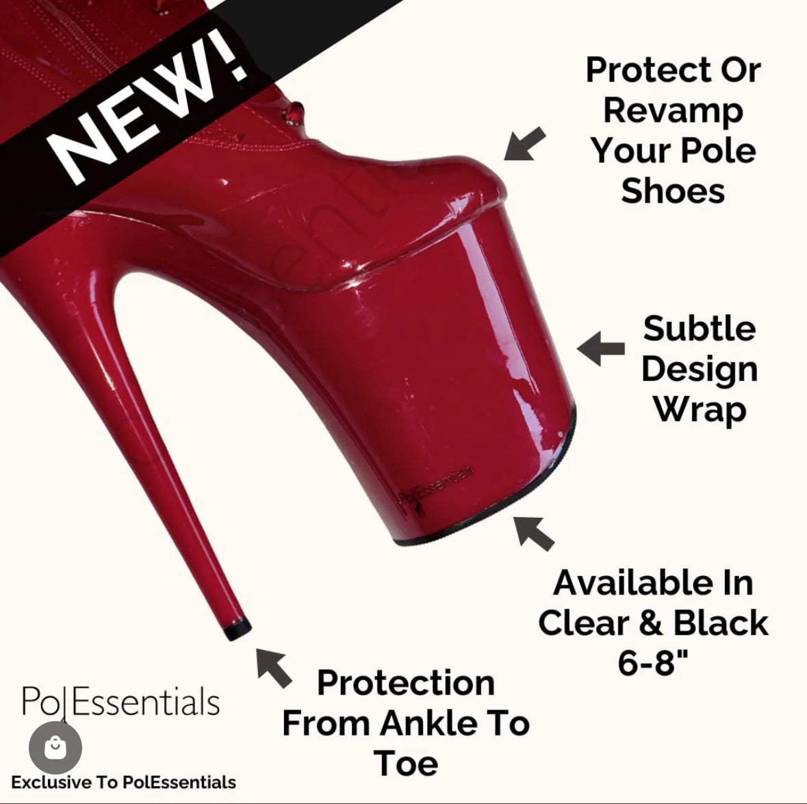 Heel Wrapz© Boots Protector - Clear 7-8 inches